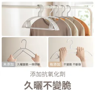 【hoi! 好好生活】抗UV無痕衣架10入 基礎款-白