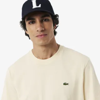 【LACOSTE】男裝-經典版型logo棉質短袖T恤(米白色)