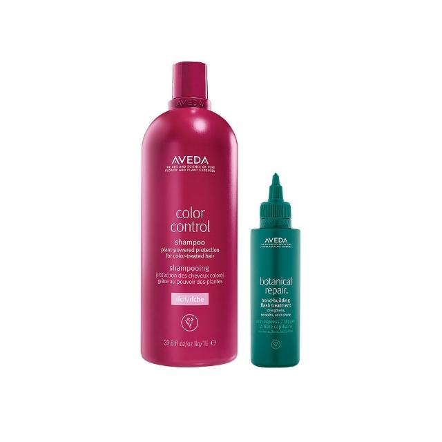 【AVEDA】護色超導重鍵組(護色穎采洗髮精1000ml+超導重鍵水精華150ml)