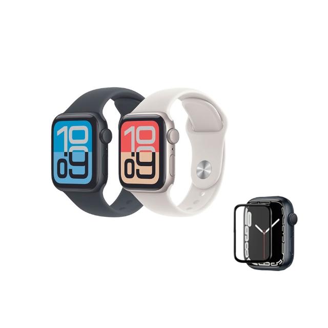 鋼化保貼組【Apple】Apple Watch SE 3 GPS + 行動網路 44mm(鋁金屬錶殼搭配運動型錶帶)
