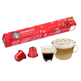 即期品【STARBUCKS 星巴克】Nespresso太妃核果風味咖啡膠囊10顆/盒(效期以外包裝為主)