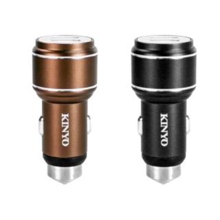【KINYO】2USB 3.4A CU-53B DC12-24V 鋁合金USB車用充電器 黑