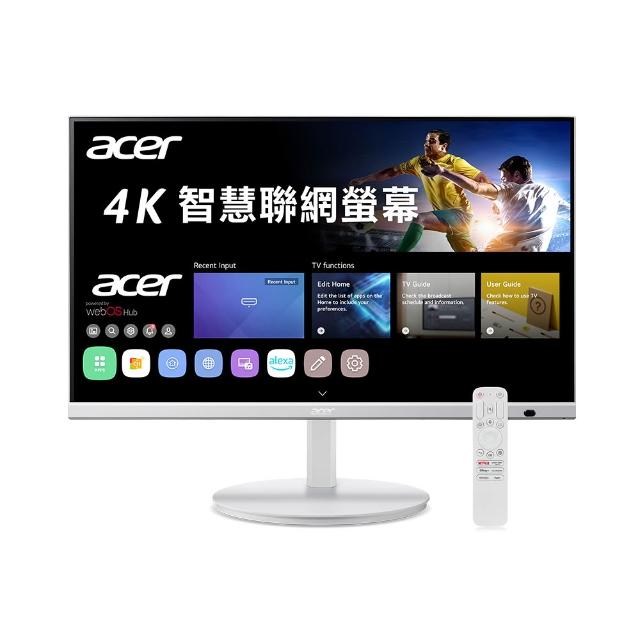 支架組★【Acer 宏碁】CS272K 高低旋轉智慧聯網螢幕(27型/4K/60Hz/14ms/IPS)