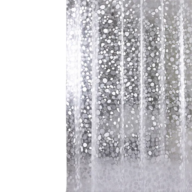 【bebehome】加厚3D鵝卵石紋防水浴簾 200x200cm