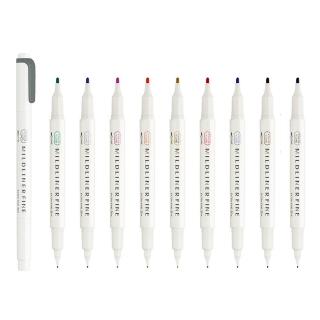 【ZEBRA 斑馬牌】日本 WYT9 細字雙頭柔性螢光筆(MILDLINER 套筆 手帳)