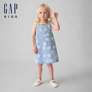 【GAP】嬰兒及幼兒雛菊牛仔洋裝-中度靛藍(881809)