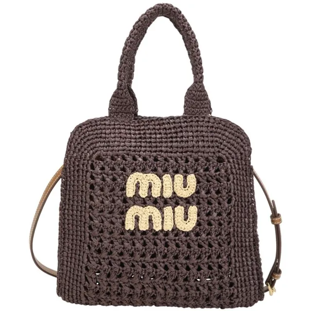 【MIU MIU】仿拉菲草編 肩背托特包-2色可選