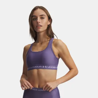 【UNDER ARMOUR】UA 女 Crossback 中衝擊運動內衣_1361034-520(藍紫色)