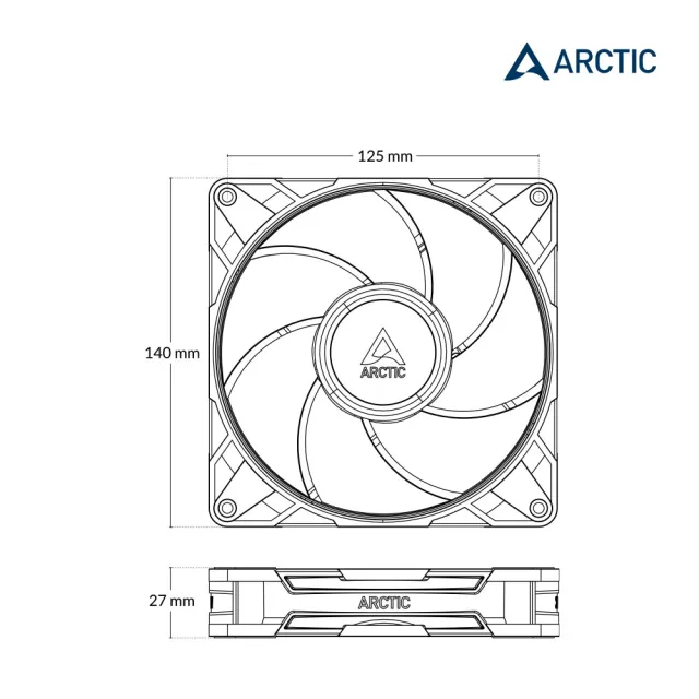 【Arctic】P14 Pro 14公分高風壓風扇 黑色 (FDB軸承 機殼風扇 電腦風扇 散熱風扇)