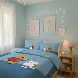 【戀家小舖】MIT卡通正版授權磨毛雙人四季涼被-上學筆記 呆萌町(152x 182cm)