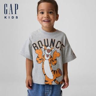 【GAP】嬰兒及幼兒Gap × Winnie the Pooh小熊維尼寬版圖案T恤-灰色(877802)