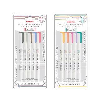 【ZEBRA 斑馬牌】日本 WYT9-5C 細字雙頭螢光筆 5色組 (MILDLINER 套筆 手帳)