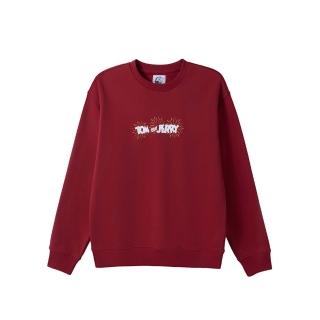 【GIORDANO 佐丹奴】男裝歡慶時刻印花大學TEE 湯姆貓與傑利鼠系列(39 高貴紅)