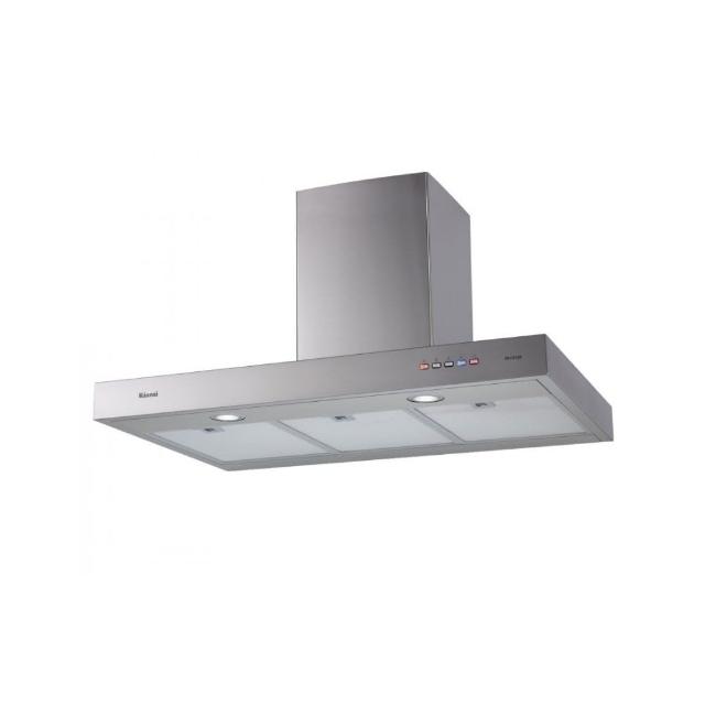 Rinnai 林內 RH-9129 倒T式油煙機,採用不鏽鋼材質,臺灣原裝生產。配備翹板式開關與3段風速調整,尺寸896x545-985x600mm,適用110V/60Hz電壓。提供1年保固,BSMI許可字號R41095,標準安裝設計,高效除油煙,適合現代廚房使用。 Rinnai林內牌 RH-9129