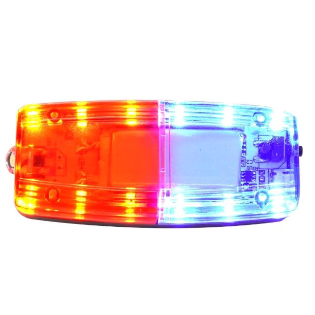 一沐生活 紅藍爆閃LED肩夾警示燈 工作燈 閃燈 充電款 FRBL3-GS(夜間警示燈 警用肩燈 爆閃燈)