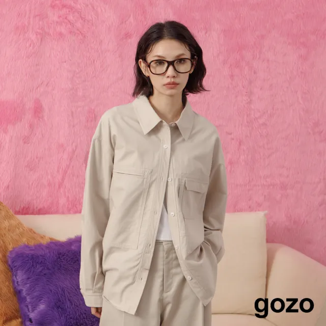 【gozo】天絲多口袋造型工裝襯衫(兩色)