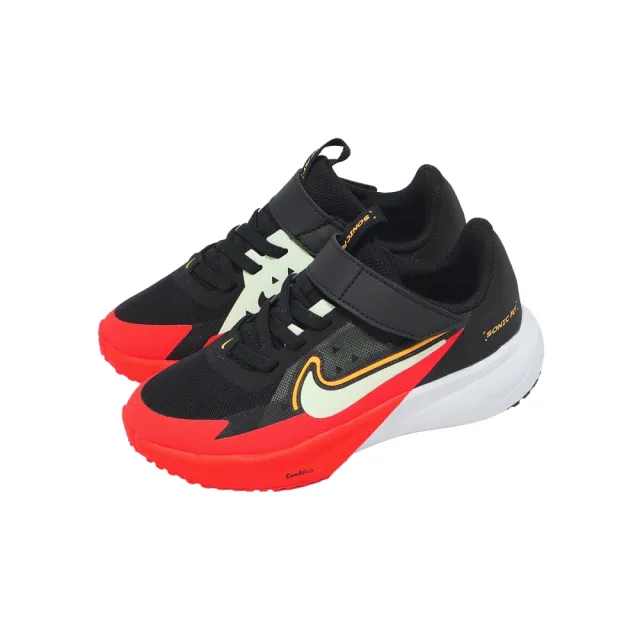 【NIKE 耐吉】慢跑鞋 Sonic Fly PS 中童 黑 橘紅 運動鞋 魔鬼氈(FZ0016-005)