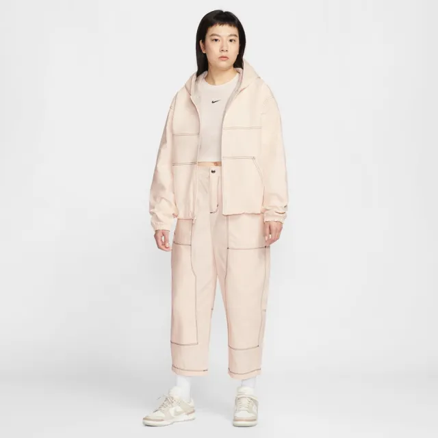 【NIKE 耐吉】刷毛外套 女 AS W NSW STREET WORKWEAR JKT 運動 休閒 寬鬆 落肩 保暖 工裝 粉 (IF0337103)
