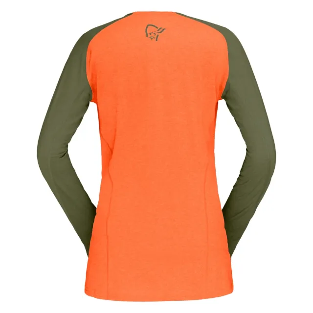 【NORRONA】fjora equaliser lightweight 長袖圓領上衣 女款 警示橘