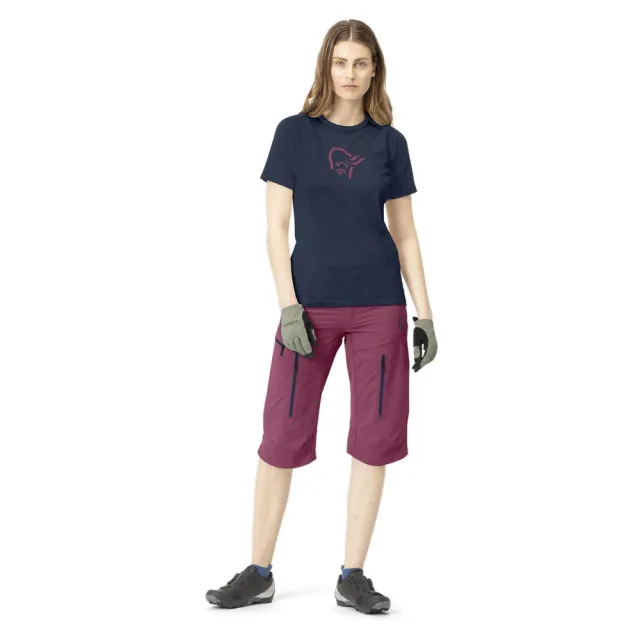 【NORRONA】fjora wool 短袖圓領上衣 女款 靛青藍