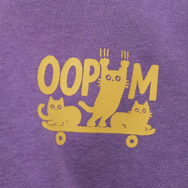 【plain-me】OOPLM 長袖 長Tee 大學T 長袖T 水洗長袖 貓貓派對_OPM0017-261