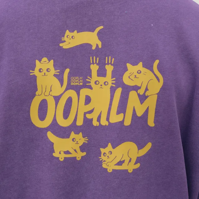 【plain-me】OOPLM 長袖 長Tee 大學T 長袖T 水洗長袖 貓貓派對_OPM0017-261