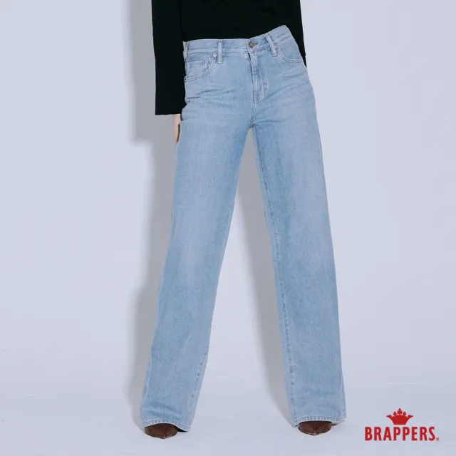 【BRAPPERS】女款 Boy friend系列-中腰全棉直筒褲-淺藍