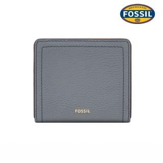 【FOSSIL】Logan 真皮RFID防盜短夾-藍色 SL7829450