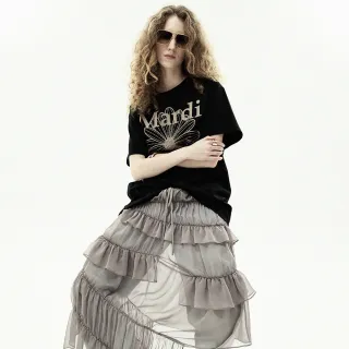 【MARDI MERCREDI】印花短TEE 黑色 經典小雛菊 卡其花 寬鬆 UNISEX TSHIRT FLOWERMARDI