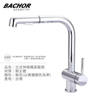 【BACHOR】現代工業風 二段式切換 廚房伸縮龍頭 無安裝