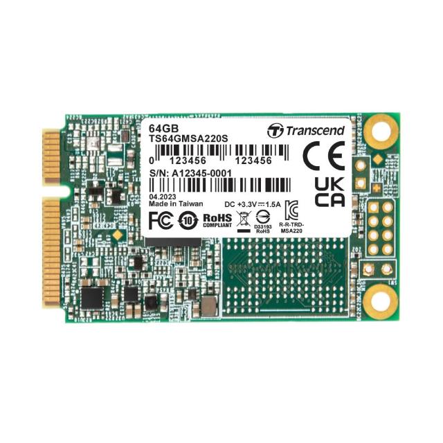 【Transcend 創見】MSA220S 64GB mSATA SATA III SSD固態硬碟(TS64GMSA220S)