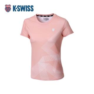 【K-SWISS】運動短袖 24SS PF TEE 3 圓領 涼感 排汗 女款 蜜桃橘色 1910237-694