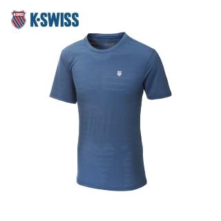 【K-SWISS】運動短袖 24SS WHL TEE 2 冰絲 圓領 男款 迷霧藍色 1010354-451