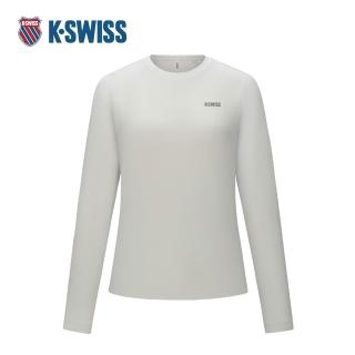 【K-SWISS】運動長袖 WS N.T LS T 圓領 T恤 女款 淺灰色 1912118-956