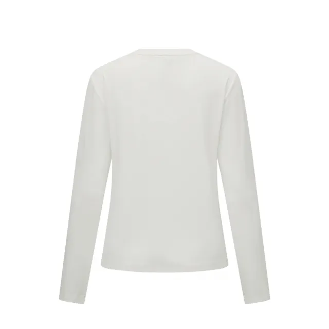 【K-SWISS】運動長袖 W SILKY TECH LS TEE 圓領 女款 米白色 1912109-115