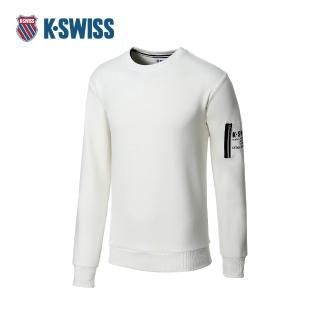 【K-SWISS】運動長袖 SL POCKET SWEATSHRT 圓領 男款 米白色 107251-106