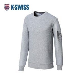 【K-SWISS】運動長袖 SL POCKET SWEATSHRT 圓領 男款 灰色 107251-034