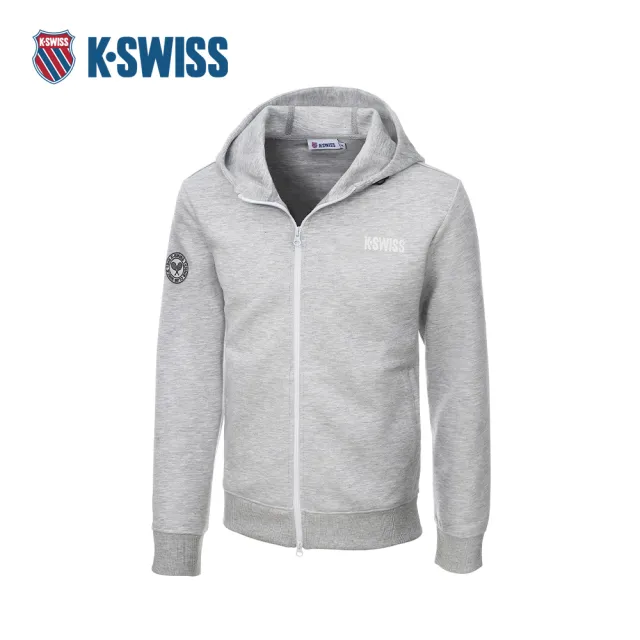 【K-SWISS】運動外套 TW HOODIE JACKET 連帽 拉鍊 男款 灰色 1012503-049