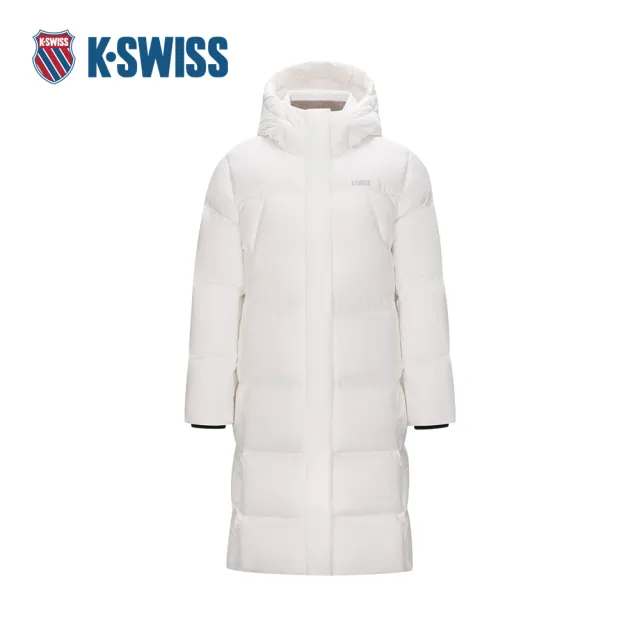 【K-SWISS】長版羽絨外套 WS LONG DOWN JKT 保暖 鵝絨 女款 白色 1912152-101