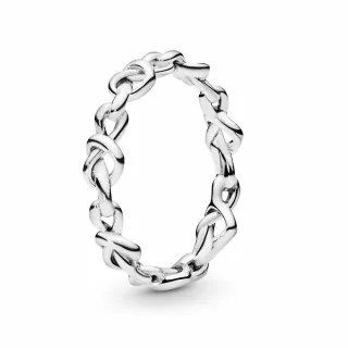 【Pandora 潘多拉】threads爆紅款 愛心扭結戒指