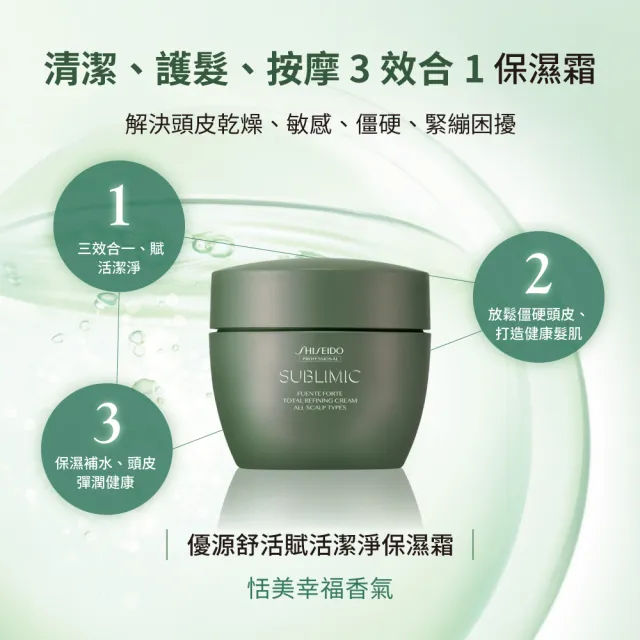 【SHISEIDO PROFESSIONAL 資生堂專業美髮】優源舒活賦活保濕潔淨霜 200g