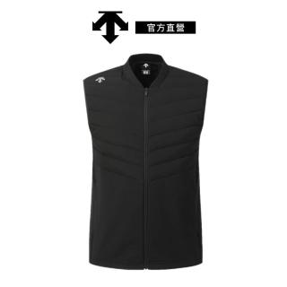 【DESCENTE】迪桑特 男士 輕量拼接羽絨運動背心(黑色)