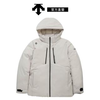 【DESCENTE】迪桑特 女士 可拆卸連帽短版羽絨外套(卡其色)
