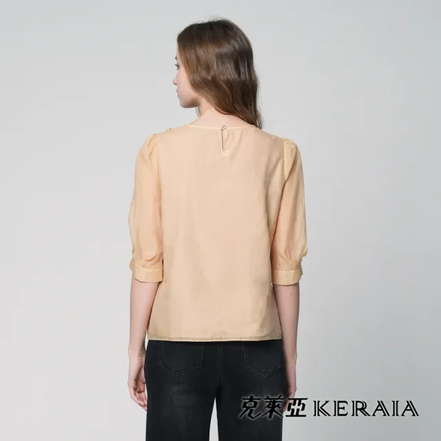 【KERAIA 克萊亞】魅力價-暖陽蔓生立體花飾絲棉上衣