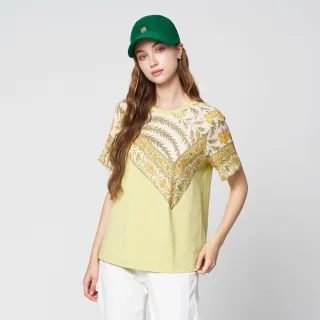 【KERAIA 克萊亞】魅力價-西西里莊園拼接方巾圖騰印花T