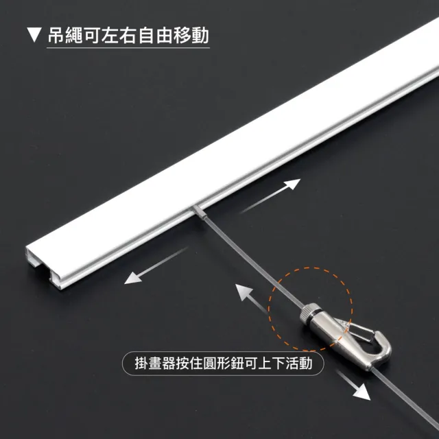 【菠蘿選畫所】牆壁1.5m畫軌套組 配1.2m不鏽鋼線（鋁合金）吊圖軌道/ 畫展畫廊掛畫規劃/ 隱形式外裝皆可)