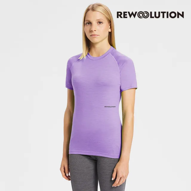 【Rewoolution】女ALI 190g短袖T恤[木槿紫]羊毛衣 T恤 登山必備 吸濕排汗(REEB2WC502)
