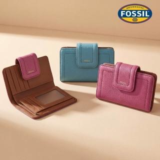 【FOSSIL】Madison 真皮扣式短夾 (兩色可選)