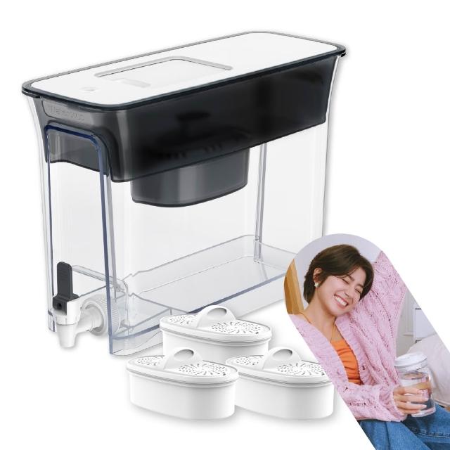 【Waterdrop】Slim常溫/冰箱兩用大容量濾水壺1年份套組8.3L WFD-40L(1壺1芯+3芯)