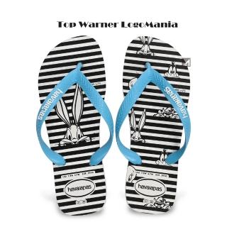 【havaianas 哈瓦仕】Top Warner Logomania 兔寶寶黑條 兔巴哥 男女鞋 情侶拖 人字拖 夾腳拖 拖鞋 男鞋